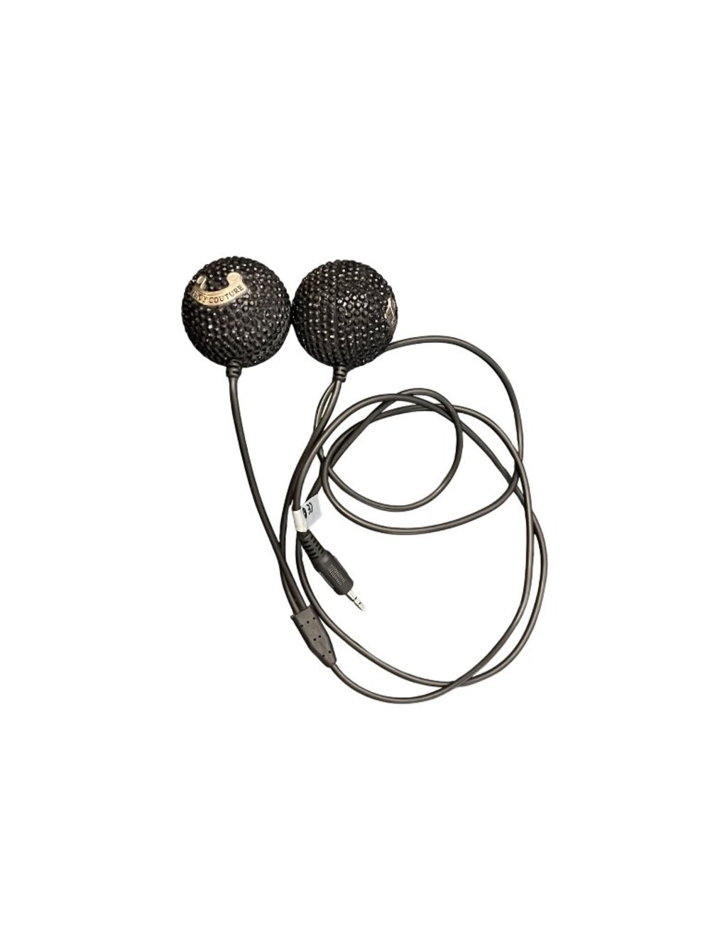 Juicy Couture Black Crystal Wired Earbuds  Audio Jack  Stylish & Functional